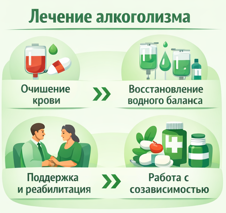 лечение алкоголизма в Струнино этапы